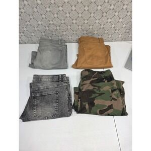 Wonder Nation Kids Slim Husky‎ Pants 4 Pack Jeans Khaki Camo Gray Denim 12 slim